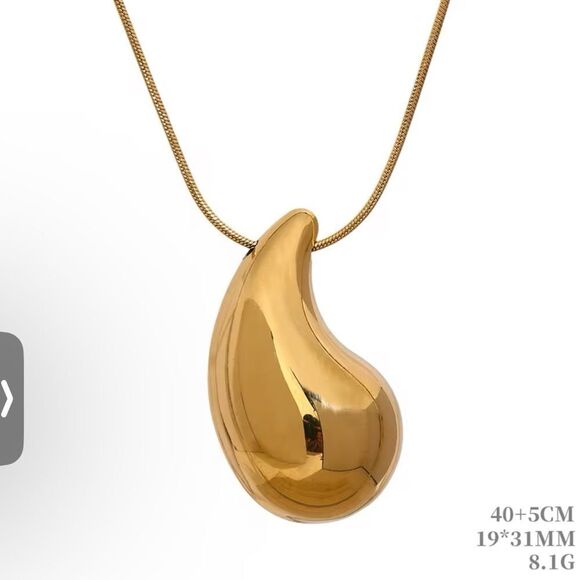 Anthro 18k Gold Plated Drop Necklace - Picture 3 of 7